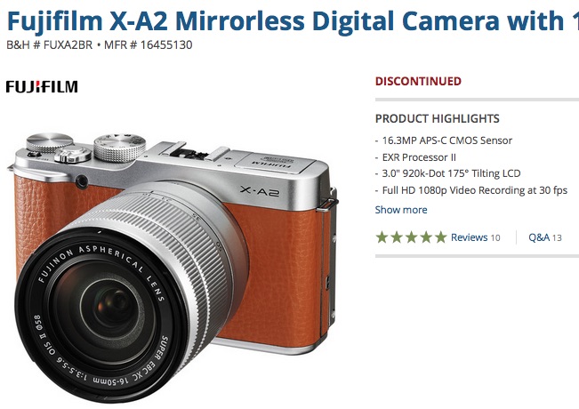 Fujifilm X-A2 Discontinued. Is Fujifilm working on the X-A3?