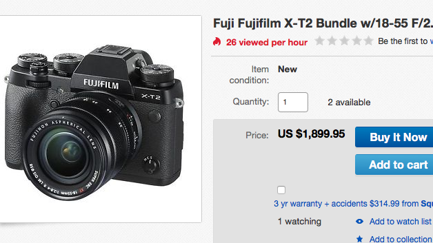 UPDATE: Fujifilm X-T2 IN STOCK at eBayUS - Sold Out at AmazonUS - Fuji ...