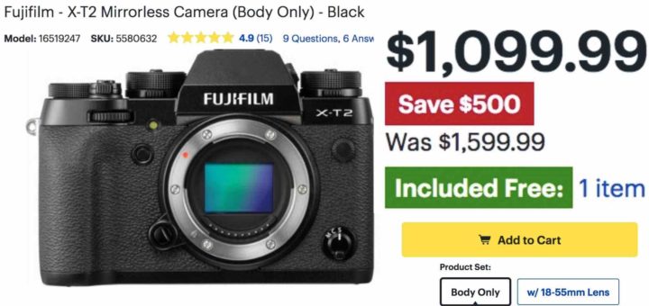SUPER DEAL: Fujifilm X-T2 now $500 off - Fuji Rumors