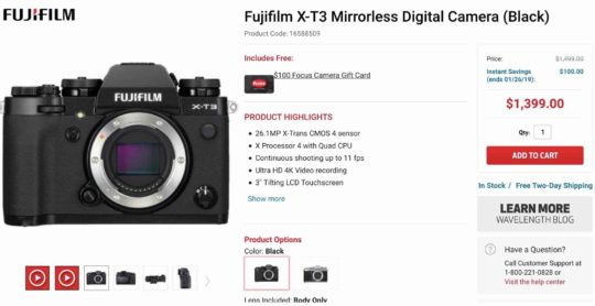 EXPIRES SOON: Save $200 on Fujifilm X-T3 body ($100 Instant Rebate ...