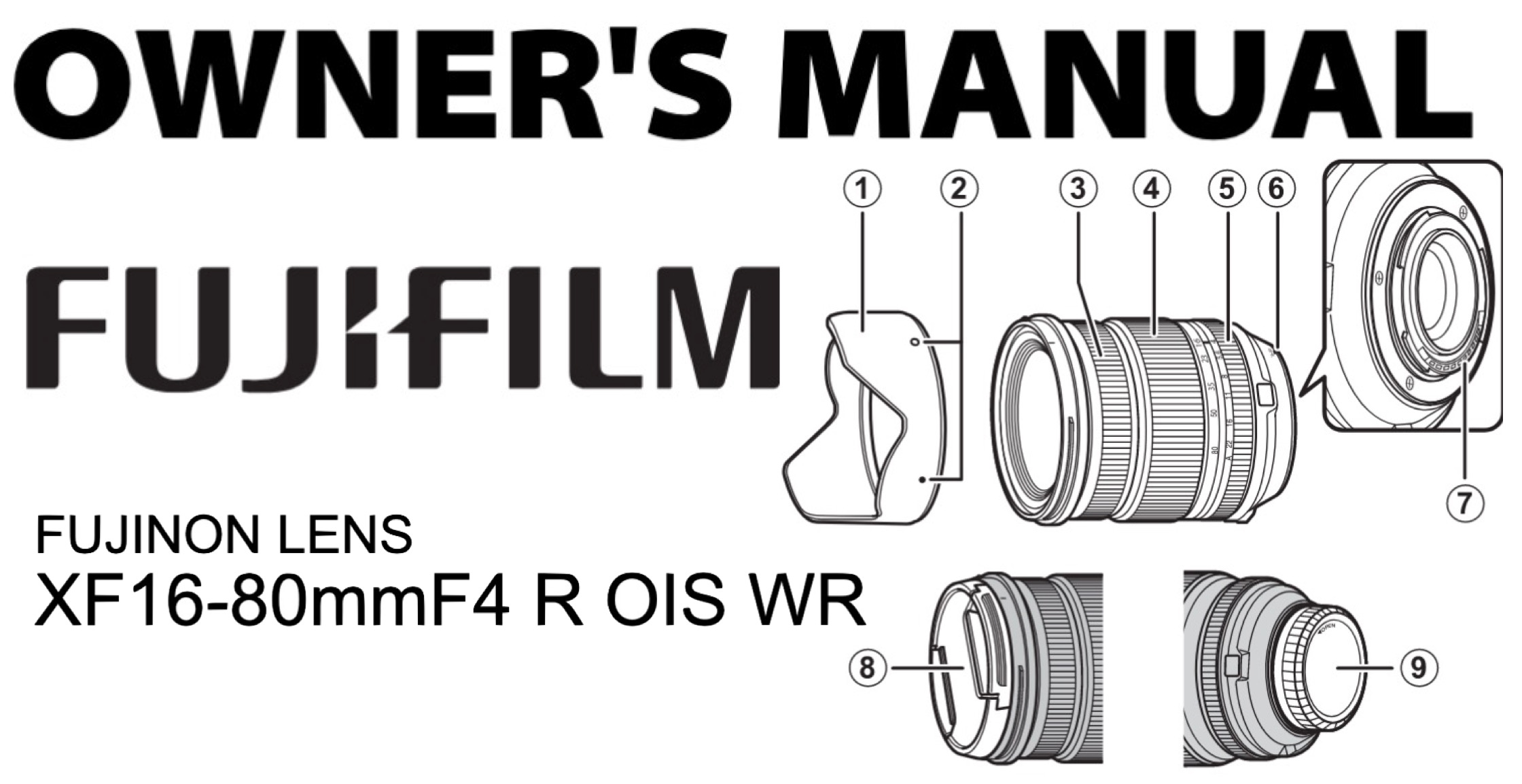 Fujinon XF16-80mm f/4 R OIS WR Owner's Manual Available - Fuji Rumors