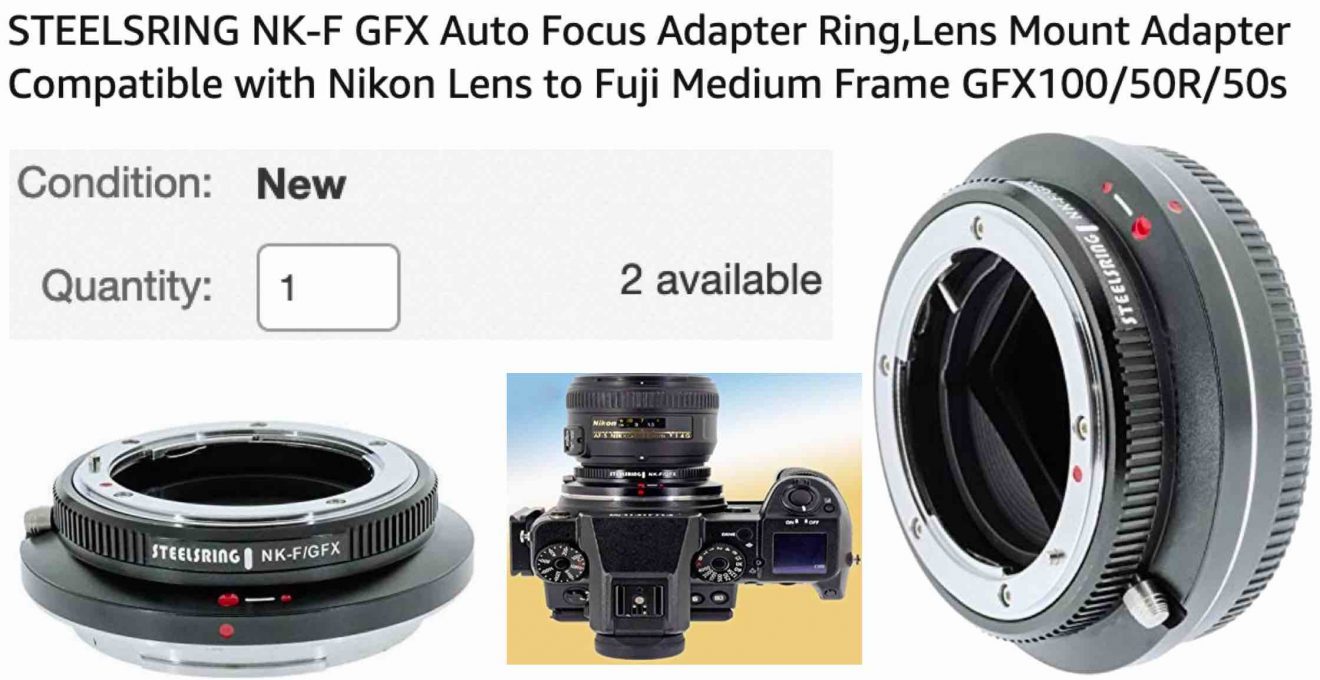 Steelsring Nikon F to Fujifilm GFX Smart Autofocus Adapter Available ...