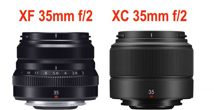 Fujinon XF 35mmF2 vs XC 35mmF2 Size and Specs Comparison - Same