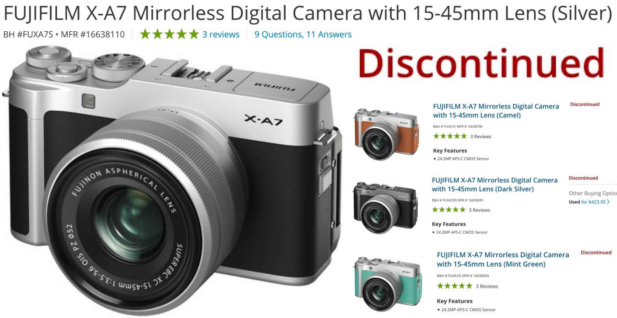 Fujifilm X A7 Discontinued After Only 11 Months Fujifilm X A8 Coming Or X A7 Failure Fuji Rumors