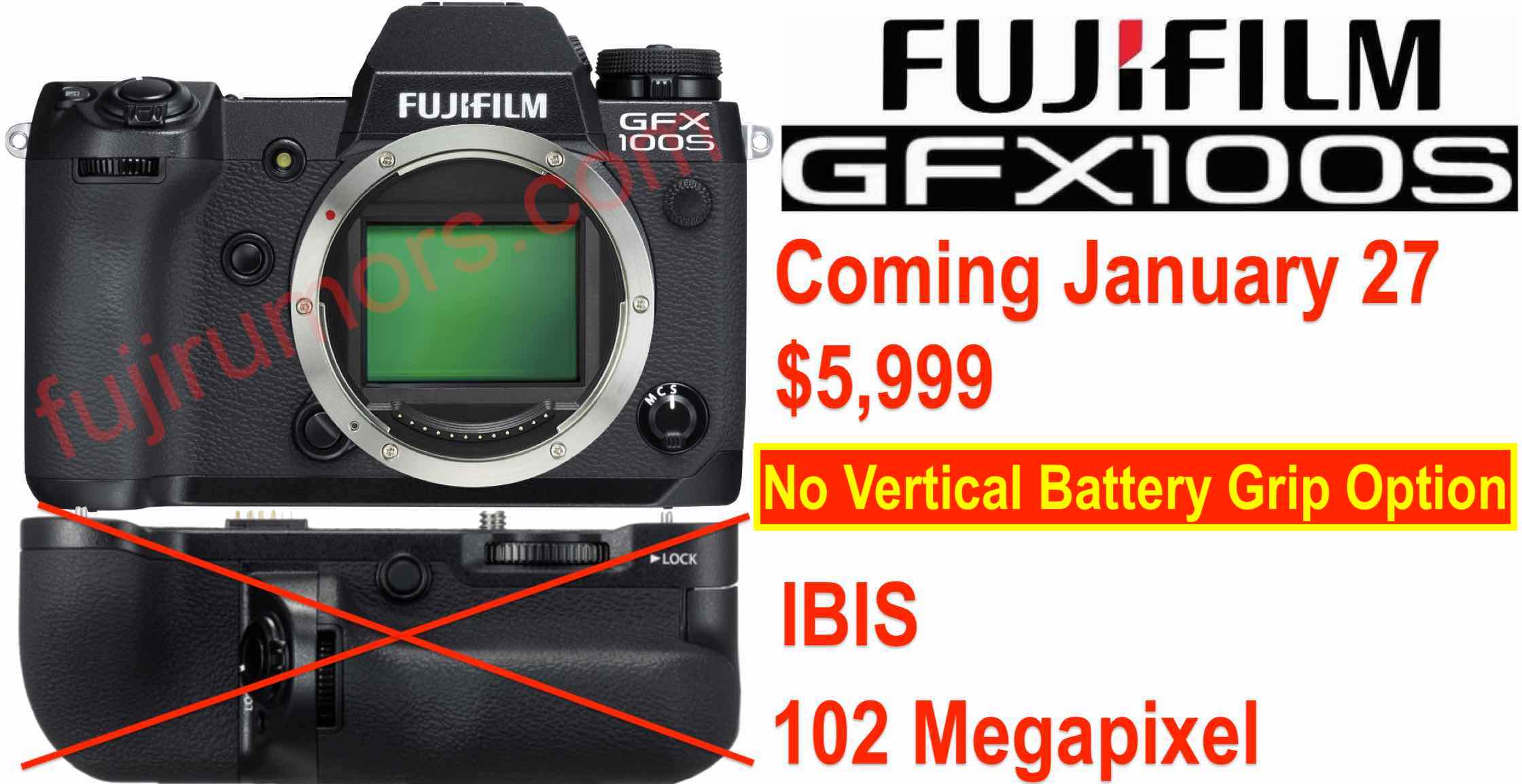 Fujifilm Gfx100s No Vertical Battery Grip Option Fuji Rumors