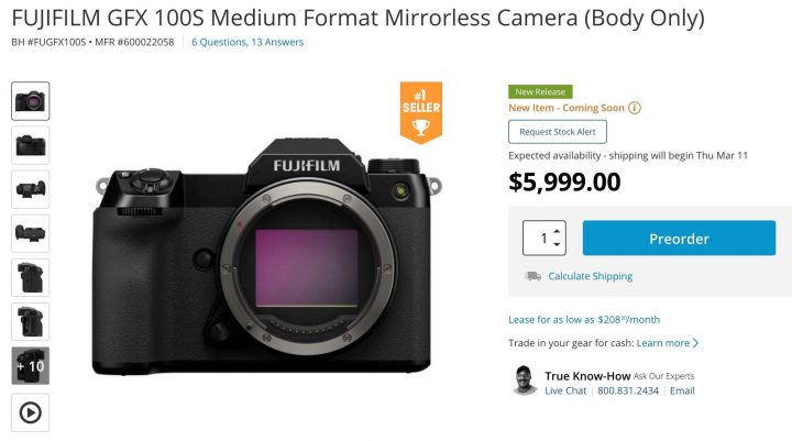 Fujifilm GFX100S: Strong Pre-Orders and Back for Pre-Order at AmazonUS ...