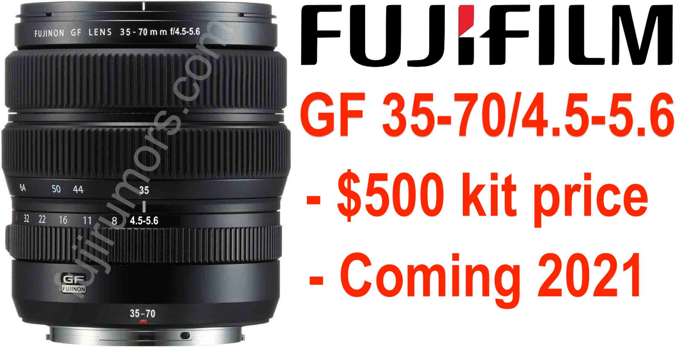 Fujifilm to Launch Fujinon GF35-70mmF4.5-5.6 for $500 kit price in