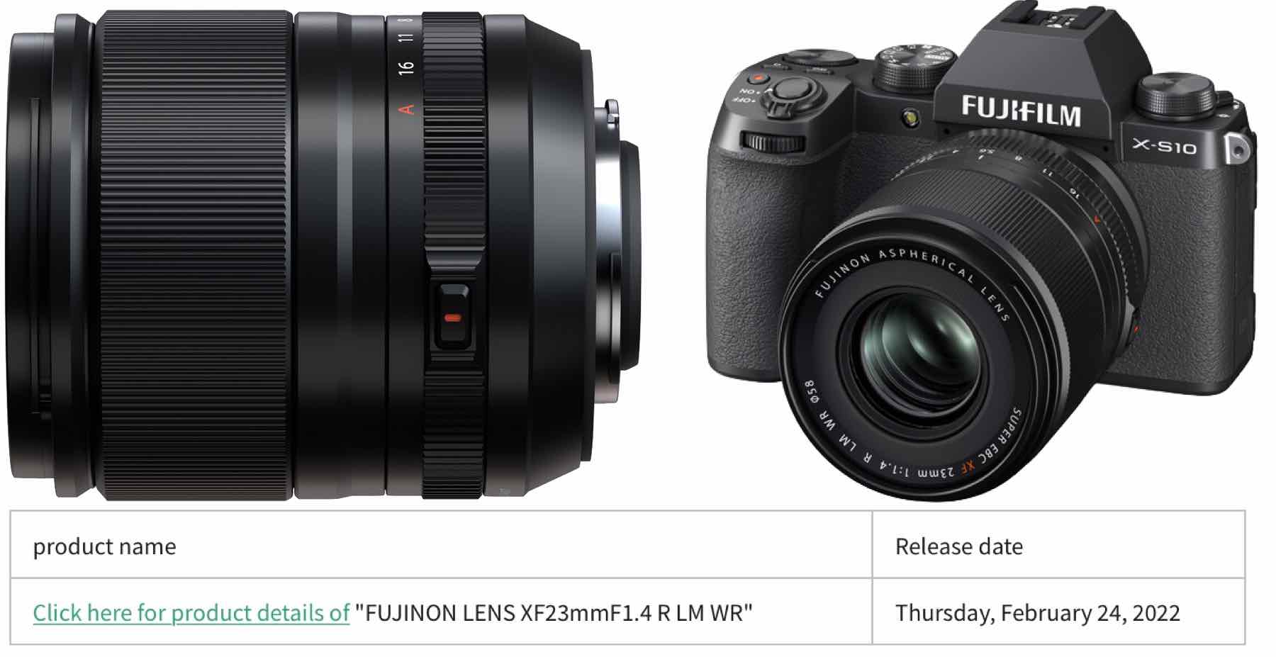 Fujinon XF23mm f/1.4 R LM WR to be Released February 24 - Fuji