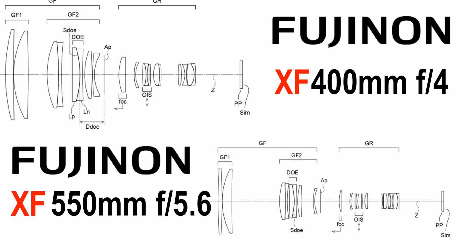 Fujinon XF400mm f/4 and Fujinon XF550mm f/5.6 Patents Surfaced