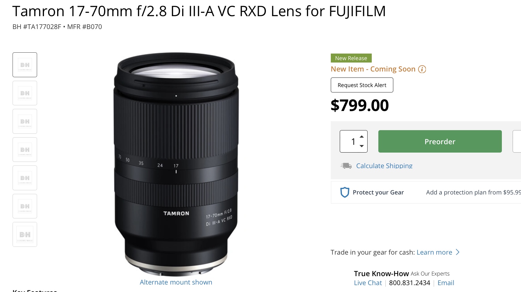 Product Page, 17-70mm F/2.8 Di III-A VC RXD (Model B070)