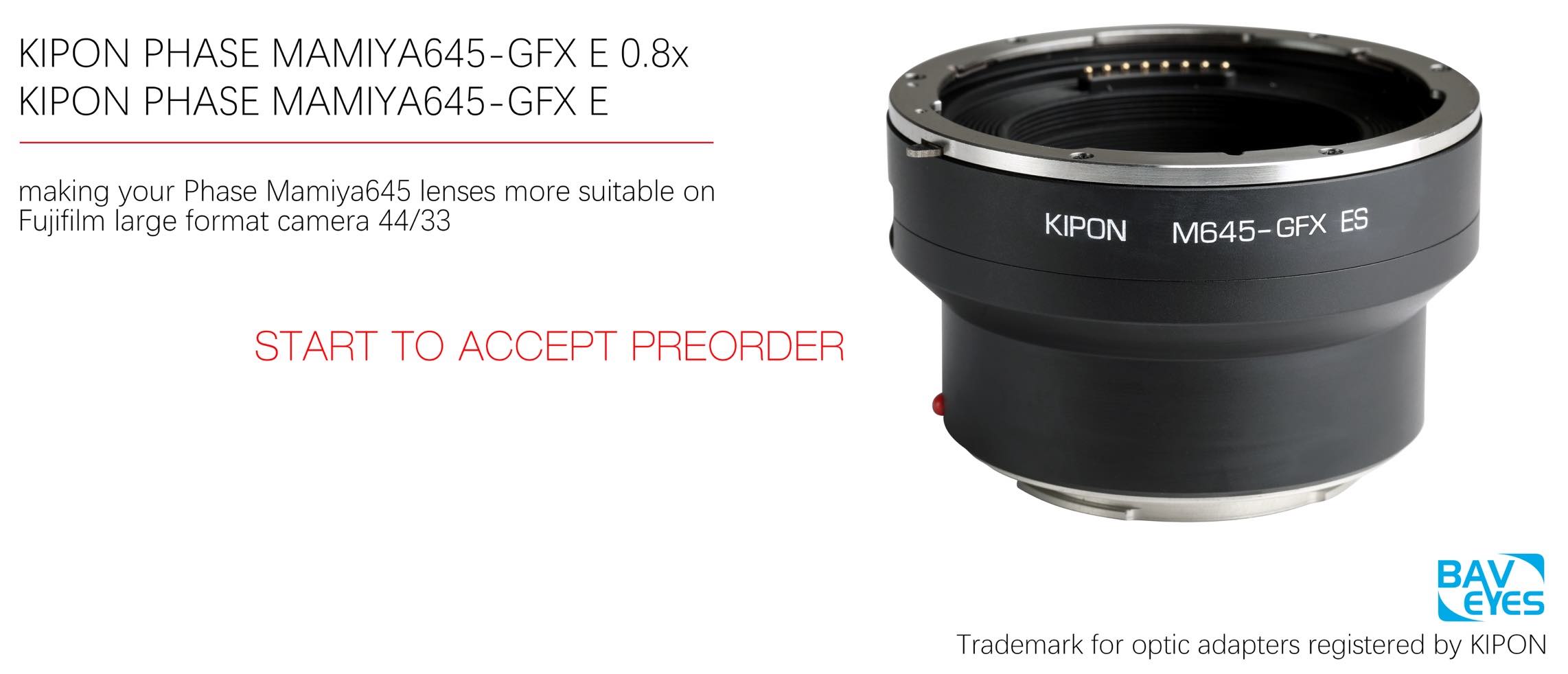 KIPON Starts to Accept Preorder for M645-GFX Autofocus Adapter