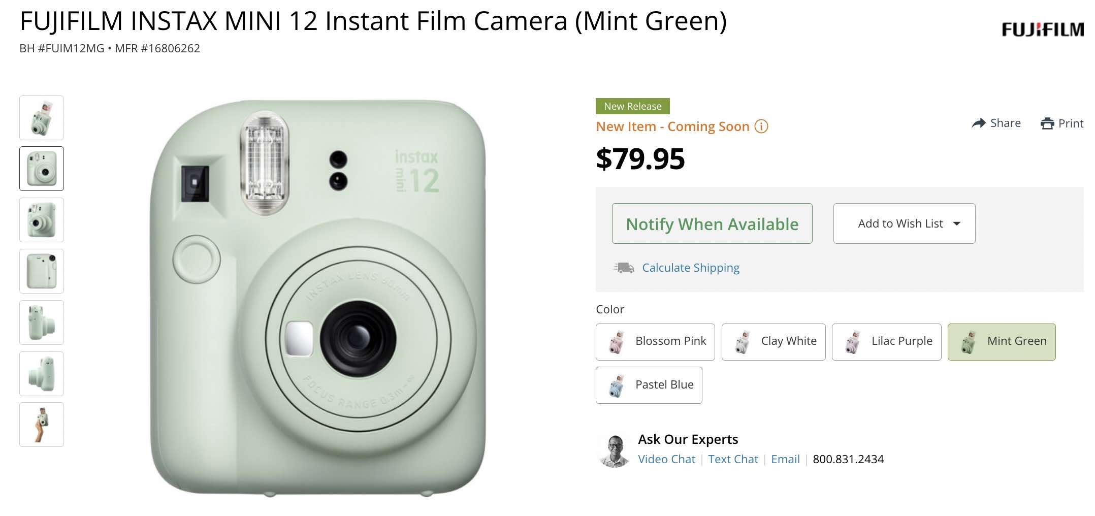 Fujifilm Introduces INSTAX MINI 12 & INSTAX UP! App