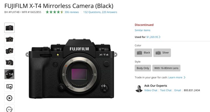 Fujifilm X-T4 Discontinued (in Addition to X-Pro3, X-E4, X-T30II ...