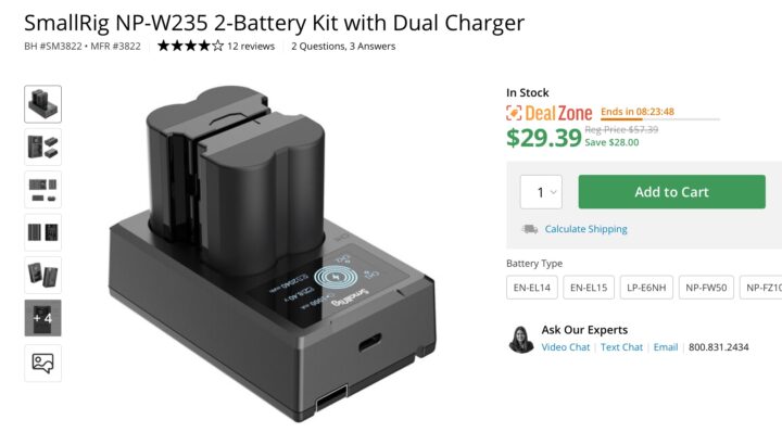SmallRig NP-FW50 2-Battery Kit with Dual Charger