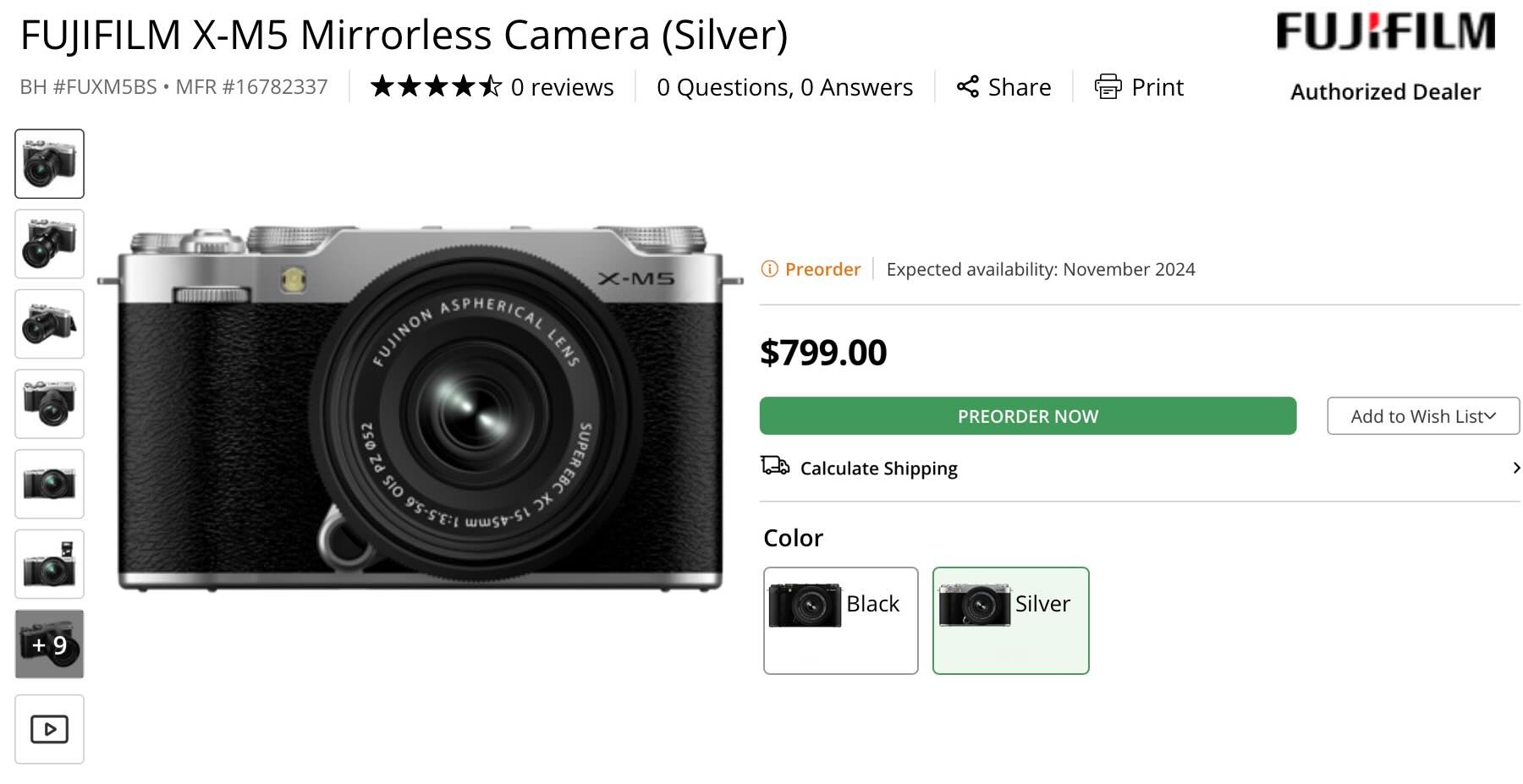 Fujifilm X-M5, XF16-55mmF2.8 II And XF500mmF5.6 Preorders Start Oct.14 ...